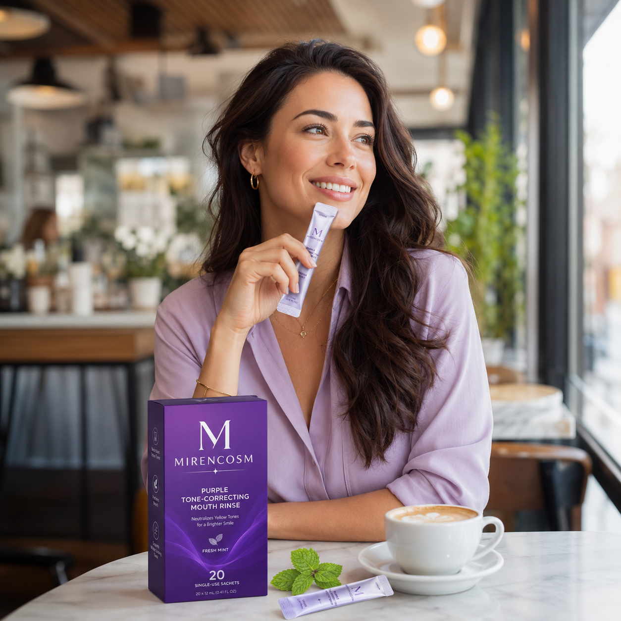 Purple Mouthwash - Sachets 20 Pack - Peroxide-Free - Alcohol Free - Vegan Mint