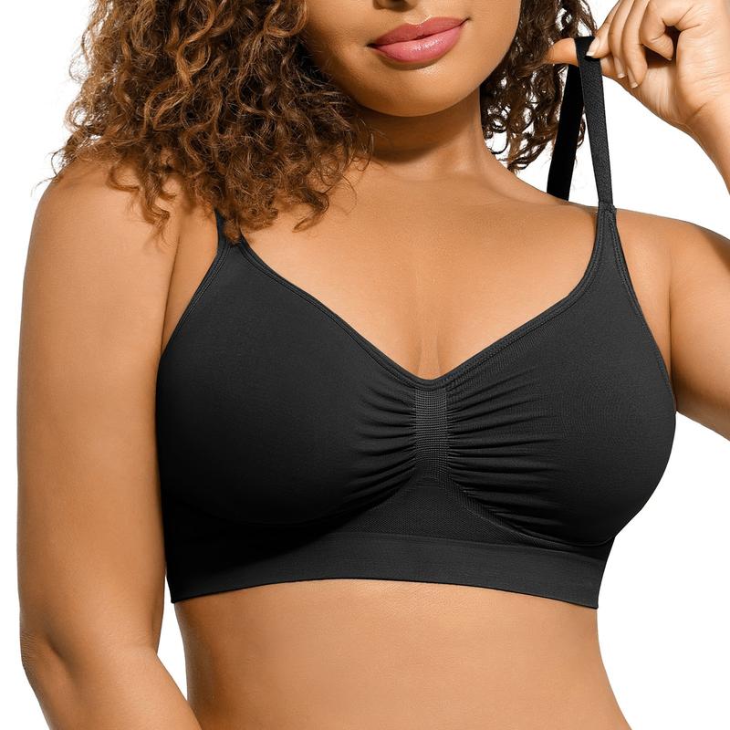 Mirencosm Women Jelly Bras Wirefree Full Coverage No Underwire Everyday Bras Comfortable Wireless Padded Tshirt Bra