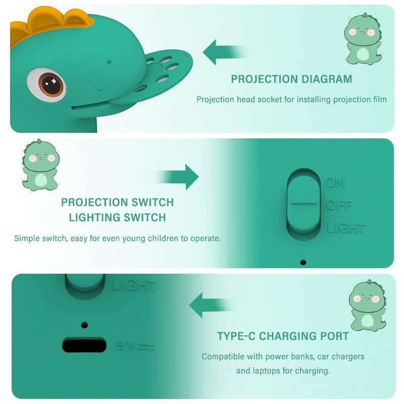 2026 Cute Dinosaur Drawing Projector & Night Light