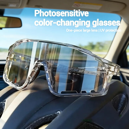 Photochromic UV-Protective Sports Sunglasses for Cycling & Hiking – Windproof, Sand-Resistant Eyewear