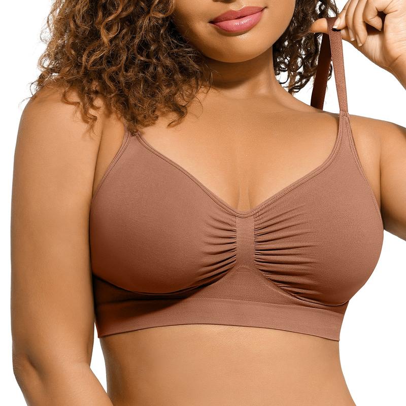 Mirencosm Women Jelly Bras Wirefree Full Coverage No Underwire Everyday Bras Comfortable Wireless Padded Tshirt Bra
