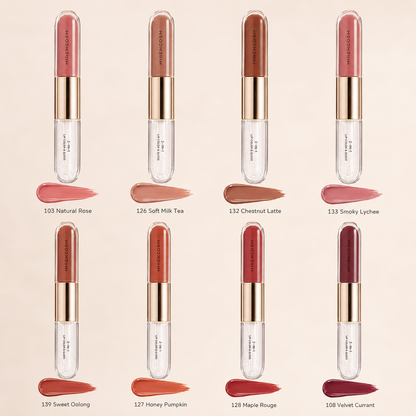 Mirencosm Double Touch Liquid Lipstick With A Bright Finish In A Two-Step Application