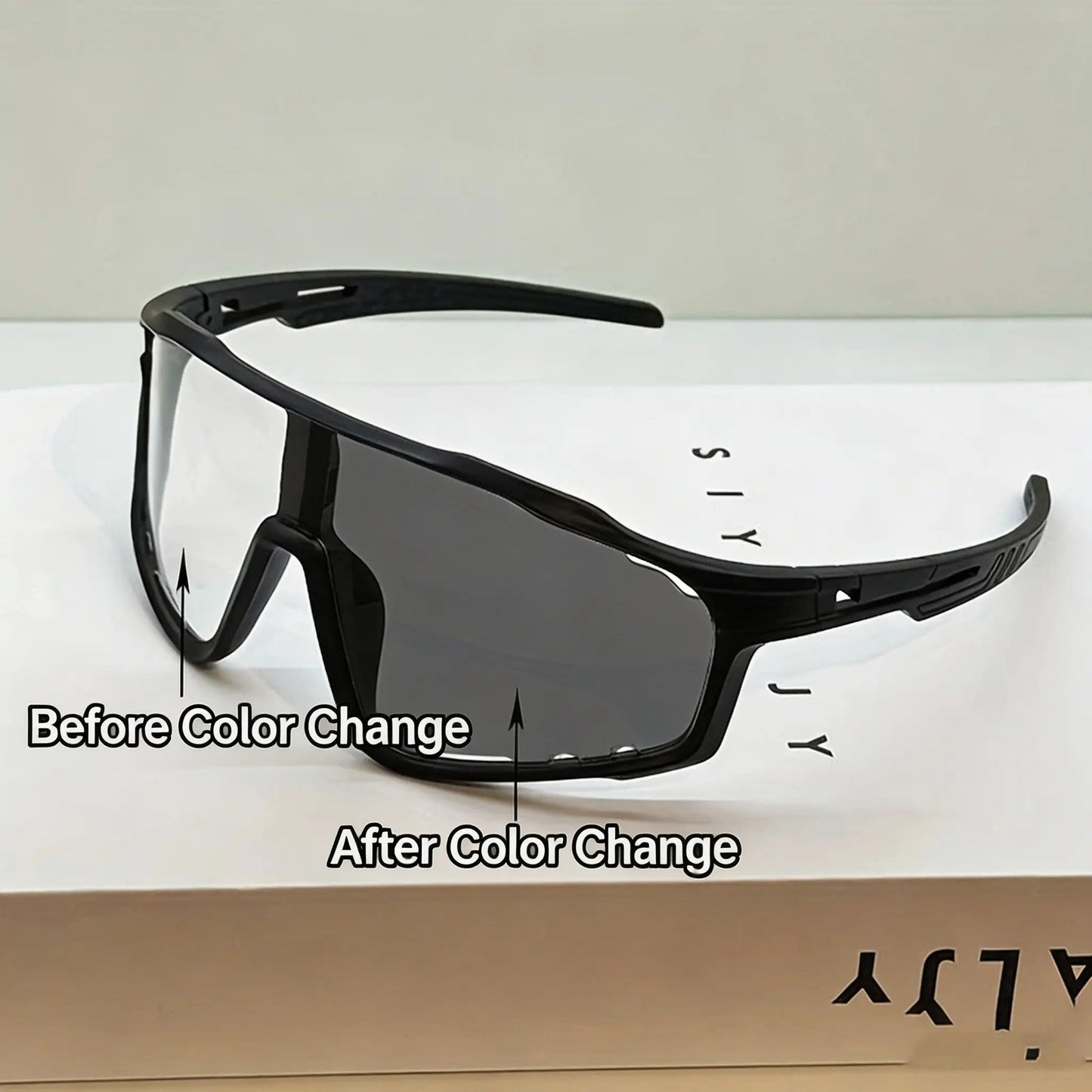 Photochromic UV-Protective Sports Sunglasses for Cycling & Hiking – Windproof, Sand-Resistant Eyewear