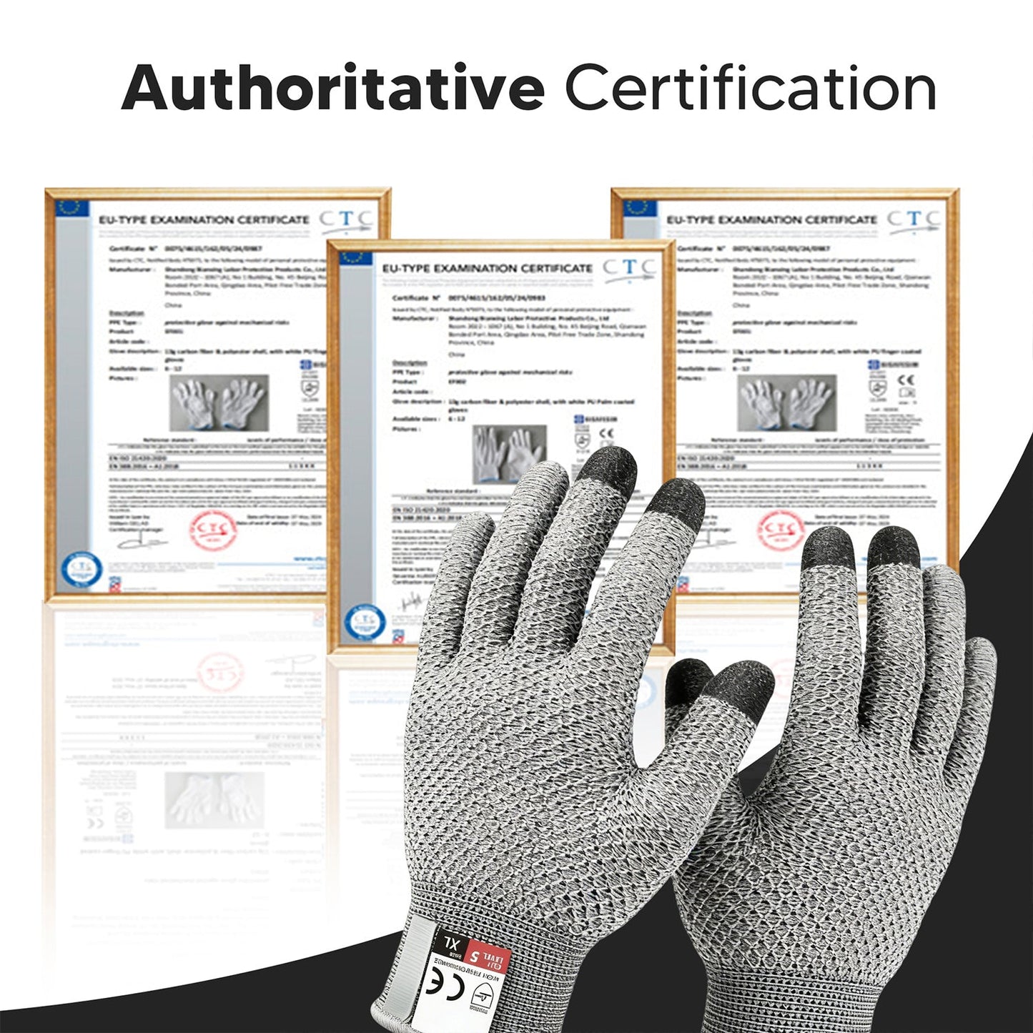 Cut-Resistant Gloves -- Food-Grade Level 5 Cut-Resistant Touchscreen Gloves