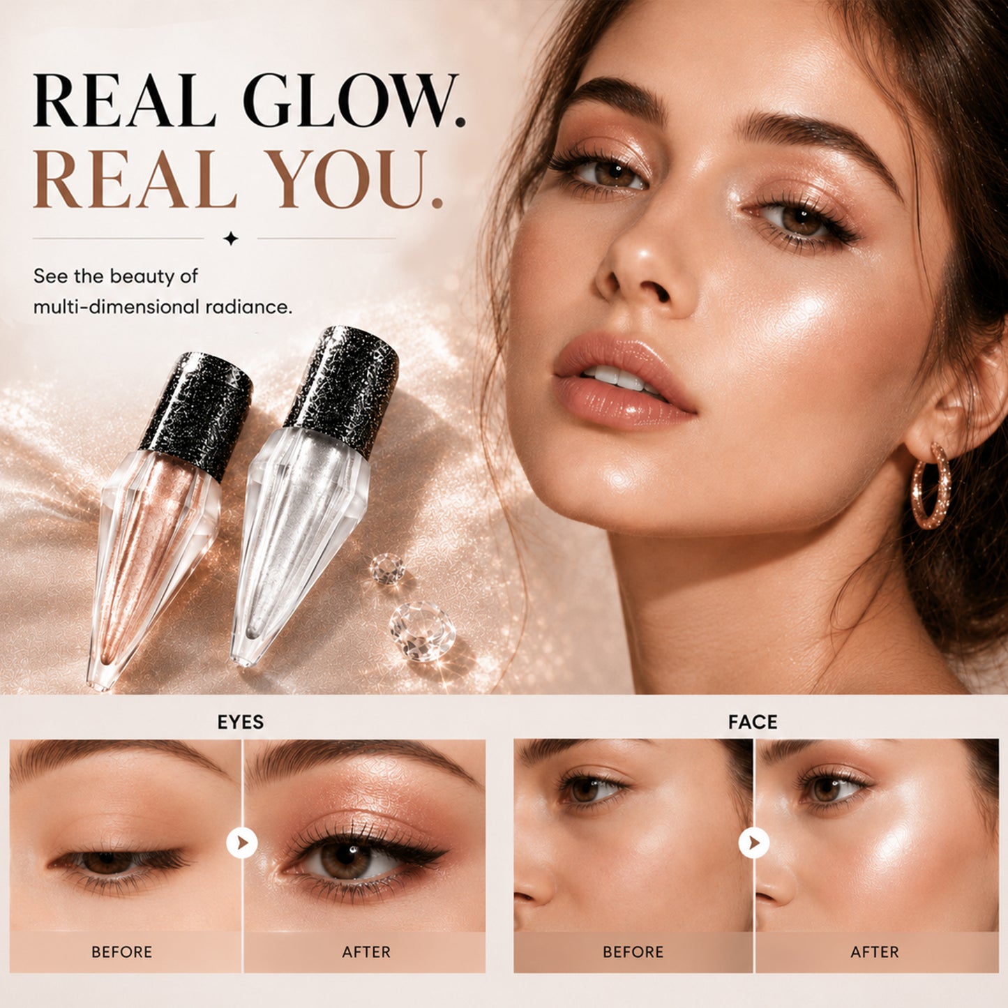 ⏰Buy one and get one free ✨ Starlight Shimmer Liquid Eyeshadow & Highlighter — One Product, Endless Glow! ✨