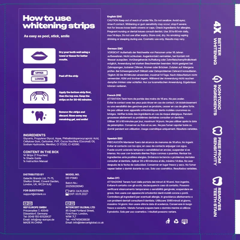 ✨ Nexisify Purple Teeth Whitening Strips (Gen 2)