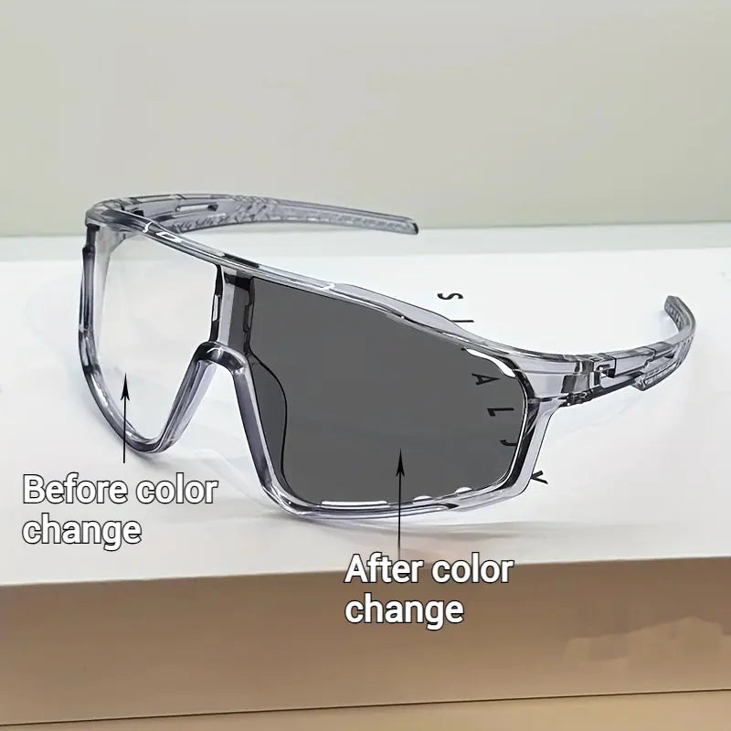 Photochromic UV-Protective Sports Sunglasses for Cycling & Hiking – Windproof, Sand-Resistant Eyewear