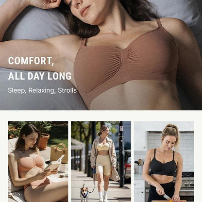 Mirencosm Women Jelly Bras Wirefree Full Coverage No Underwire Everyday Bras Comfortable Wireless Padded Tshirt Bra